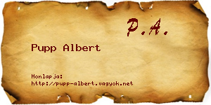 Pupp Albert névjegykártya