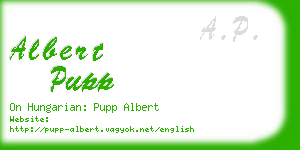 albert pupp business card